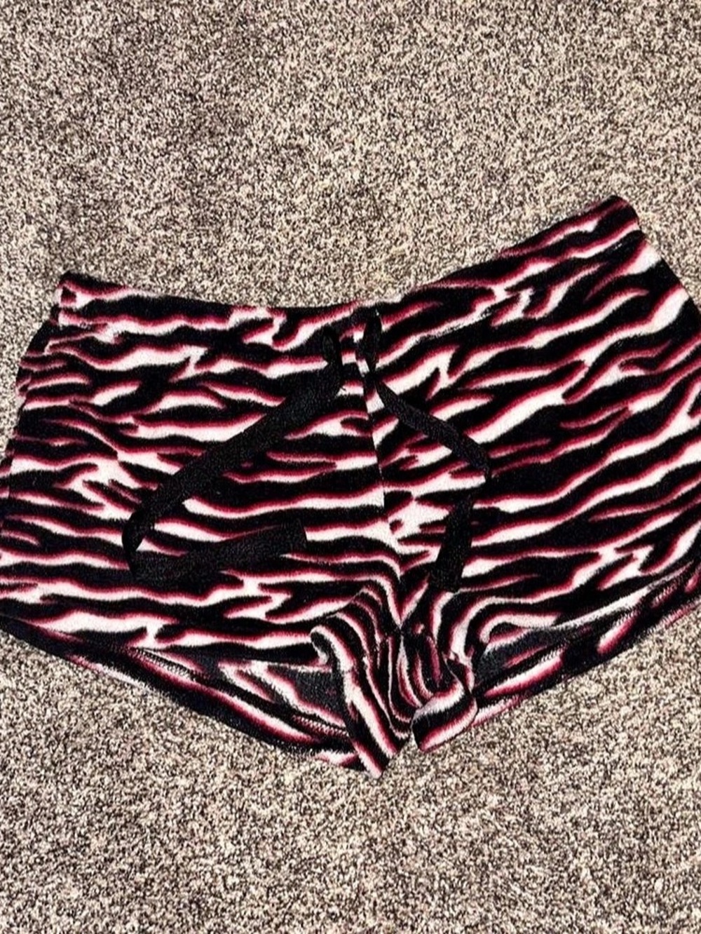 Y2K Red and Black Zebra Print Pajama Lounge Shorts